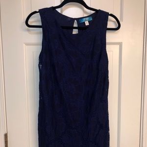 Navy scalloped bottom dress